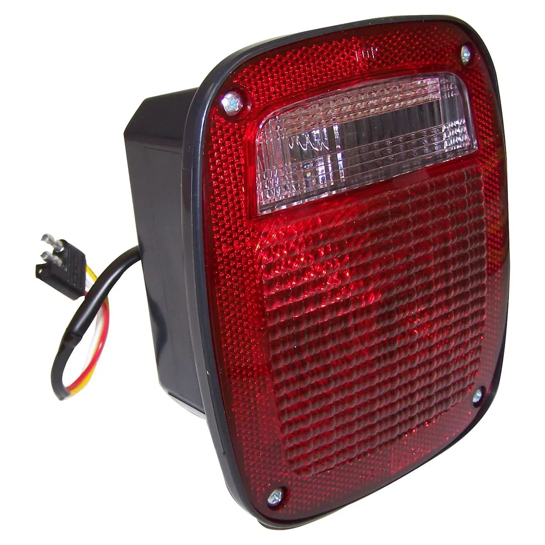J5457198 – CROWN AUTO Tail Light Assembly, Incandescent Red Lens Black Housing Single
